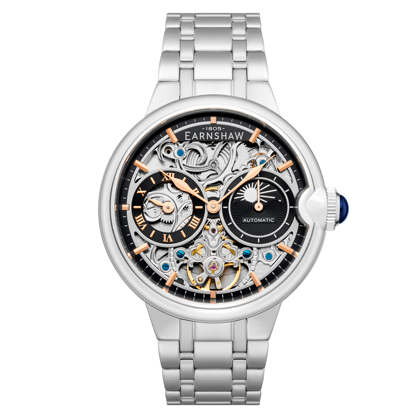 DUAL TIME SUN MOON OPEN HEART AUTOMATIC