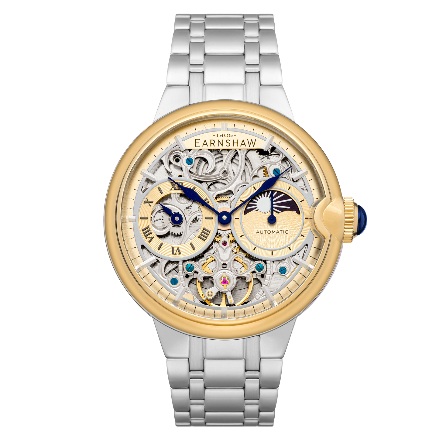 DUAL TIME SUN MOON OPEN HEART AUTOMATIC