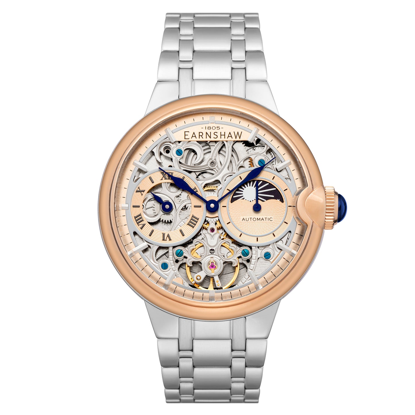 DUAL TIME SUN MOON OPEN HEART AUTOMATIC