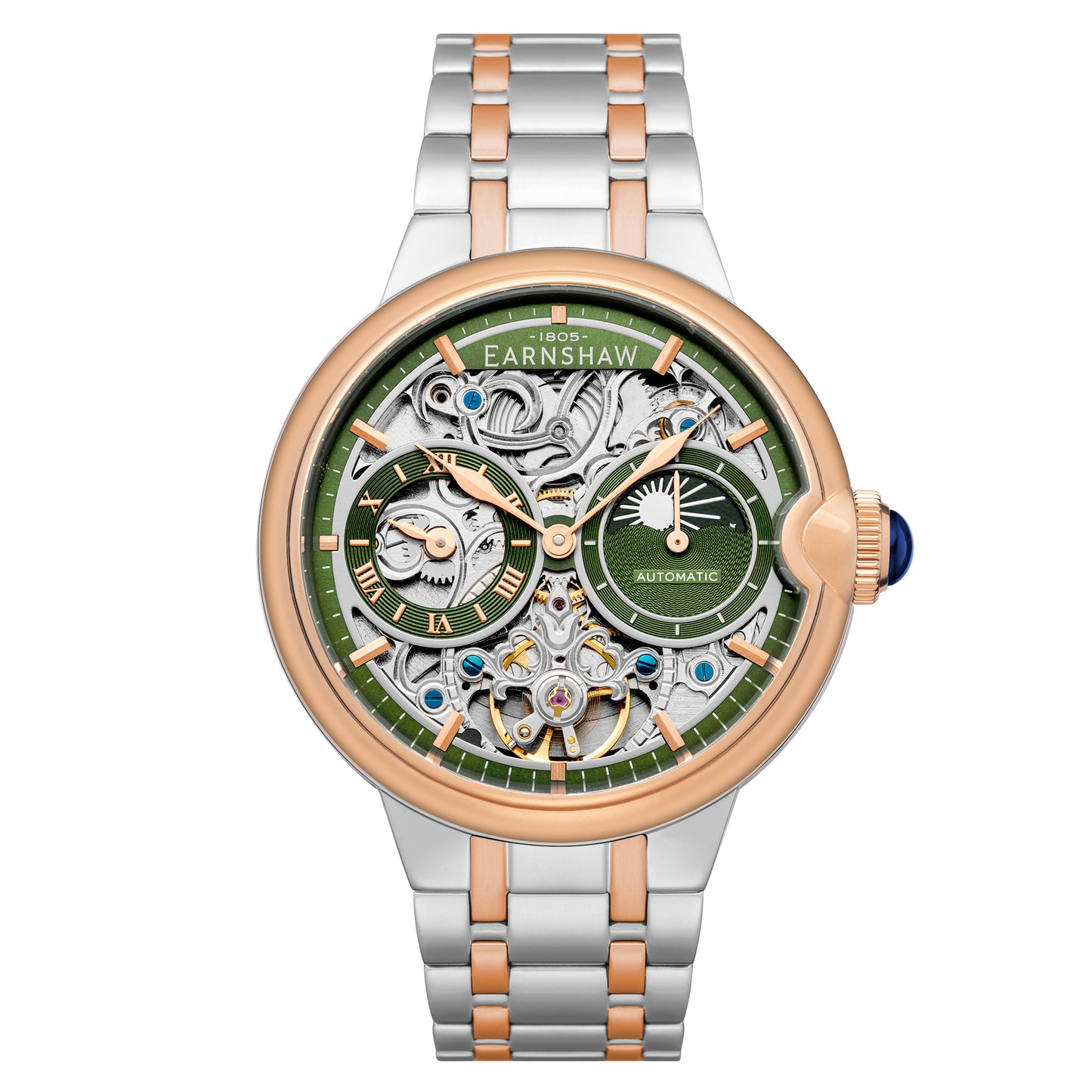 DUAL TIME SUN MOON OPEN HEART AUTOMATIC